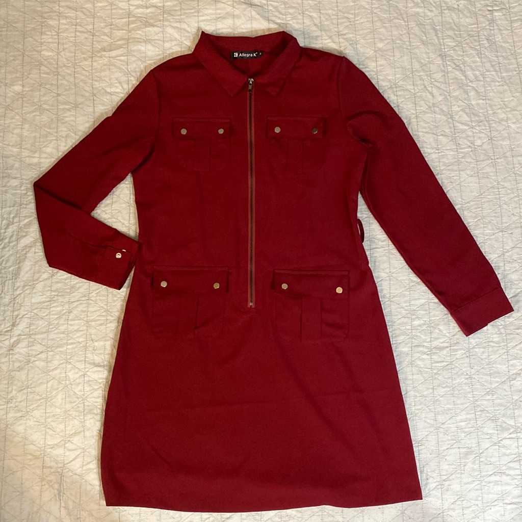 Allegra K Dress Burgundy Sz M